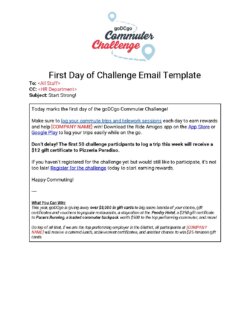 First Day of Challenge Email Template goDCgo